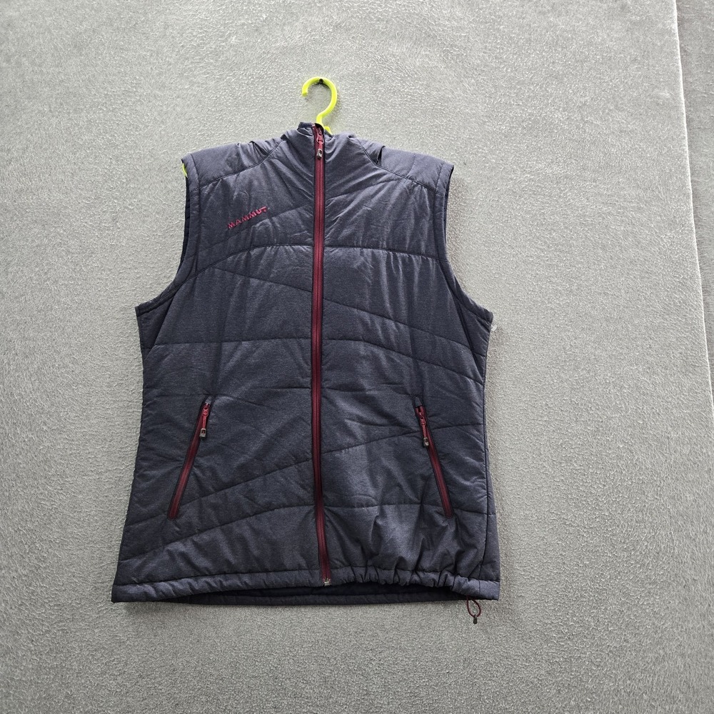 Mammut Women Jacket XL‎ Gray Puffer Vest Activewear Zipper Sleeveless Logo